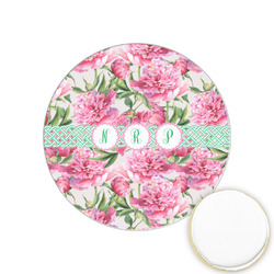 Watercolor Peonies Printed Cookie Topper - 1.25" (Personalized)