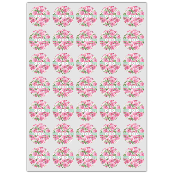 Watercolor Peonies Icing Circle - XSmall - Set of 35