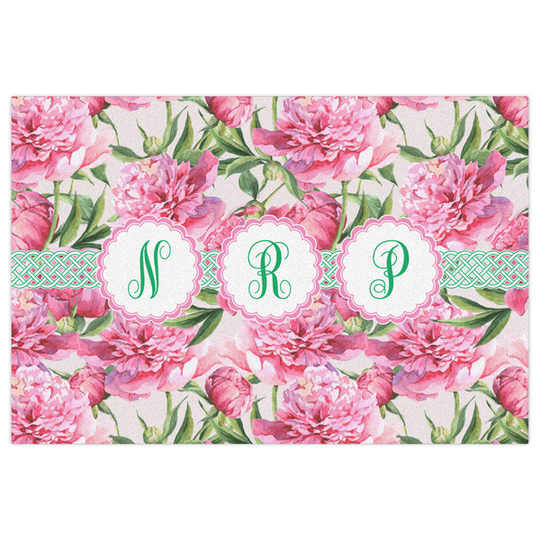 Watercolor Peonies Indoor / Outdoor Rug - 2'x3' - Front Flat