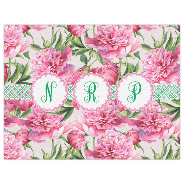 Watercolor Peonies Indoor / Outdoor Rug - 6'x8' - Front Flat