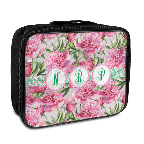 Custom Watercolor Peonies Insulated Lunch Bag (Personalized)