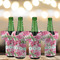 Watercolor Peonies Jersey Bottle Cooler - Set of 4 - LIFESTYLE