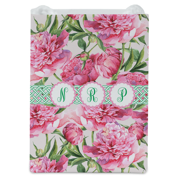 Watercolor Peonies Jewelry Gift Bag - Gloss - Front