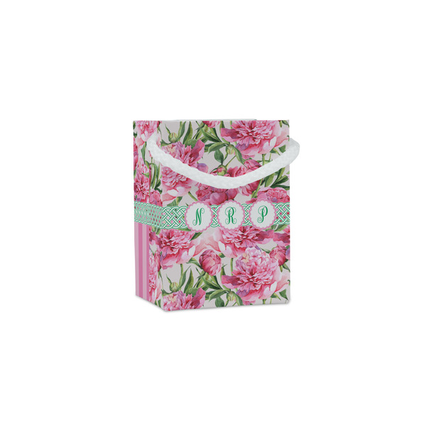 Custom Watercolor Peonies Jewelry Gift Bags - Gloss (Personalized)