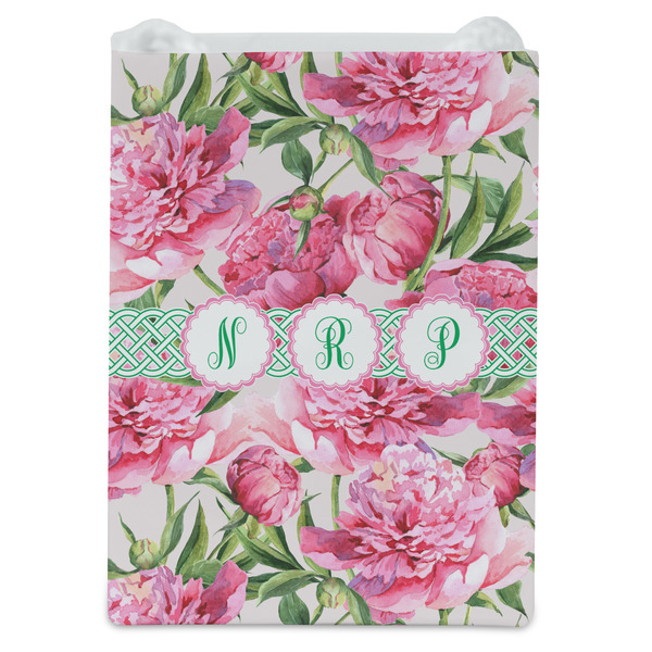 Watercolor Peonies Jewelry Gift Bag - Matte - Front