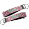 Watercolor Peonies Key-chain - Metal and Nylon - Front and Back