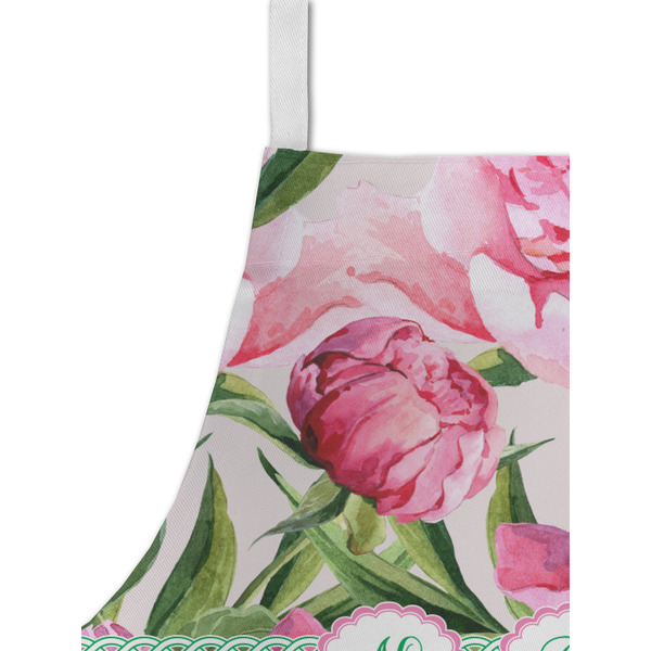Watercolor Peonies Kid's Aprons - Detail
