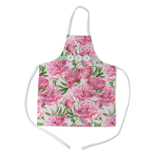 Custom Watercolor Peonies Kid's Apron - Medium (Personalized)