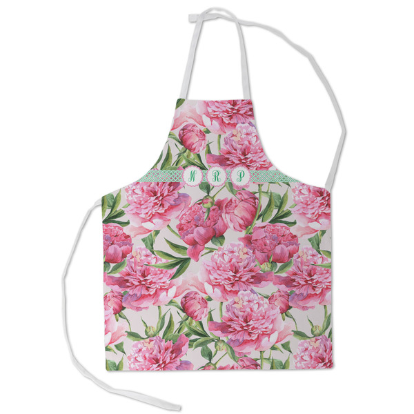 Custom Watercolor Peonies Kid's Apron - Small (Personalized)
