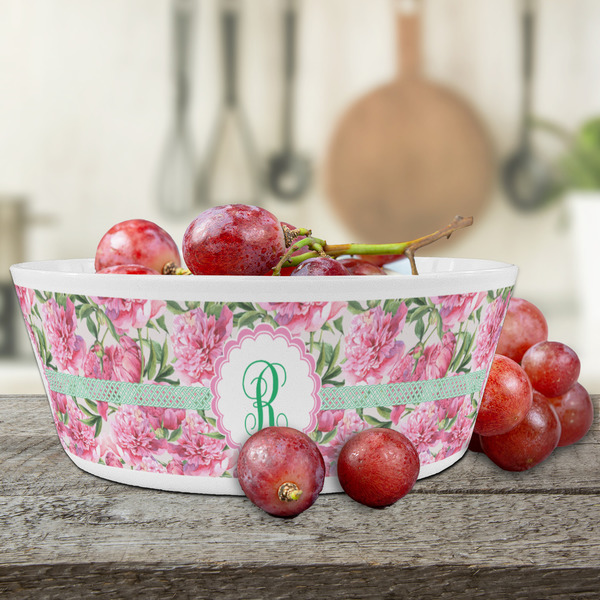 Watercolor Peonies Kids Bowls - LIFESTYLE