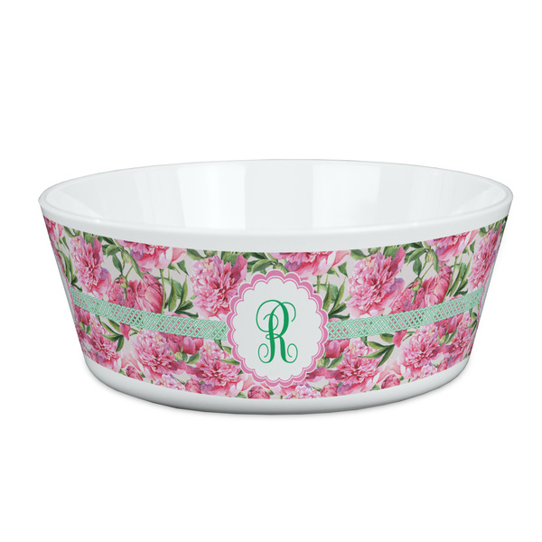 Custom Watercolor Peonies Kid's Bowl (Personalized)