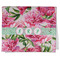 Watercolor Peonies Kitchen Towel - Poly Cotton - Folded Half