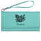 Watercolor Peonies Ladies Leatherette Wallet - Laser Engraved- Teal (Personalized)