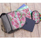 Watercolor Peonies Large Backpack - Gray - With Stuff
