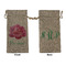 Watercolor Peonies Large Burlap Gift Bag - Front & Back (Personalized)