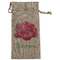 Watercolor Peonies Large Burlap Gift Bag - Front (Personalized)