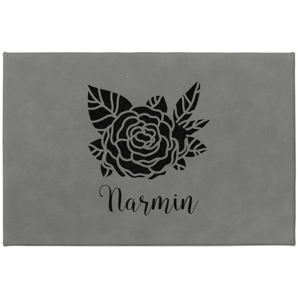 Watercolor Peonies Large Engraved Gift Box with Leather Lid - Approval