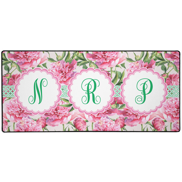 Custom Watercolor Peonies 3XL Gaming Mouse Pad - 35" x 16" (Personalized)
