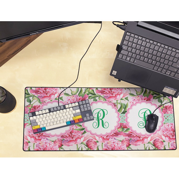 Watercolor Peonies Large Gaming Mats - LIFESTYLE