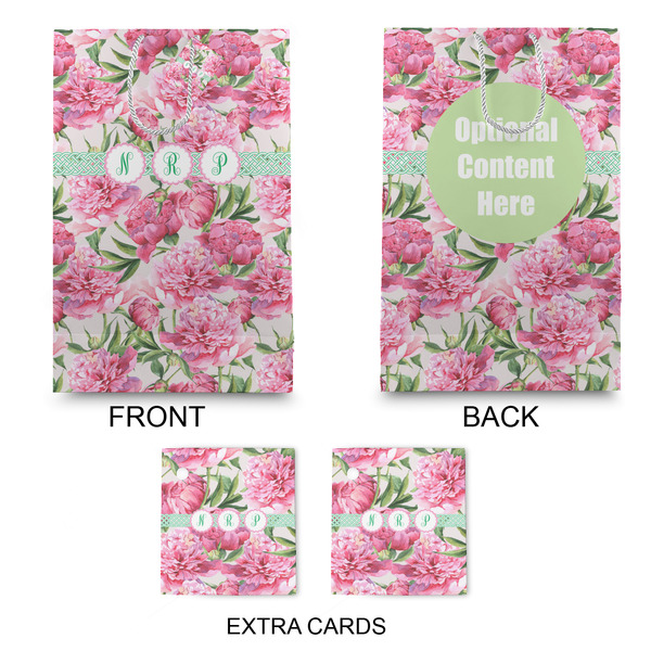 Watercolor Peonies Large Gift Bag - Approval