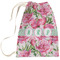 Watercolor Peonies Large Laundry Bag - Front View