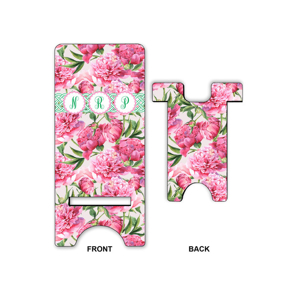 Watercolor Peonies Large Phone Stand - Front & Back