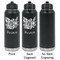 Watercolor Peonies Laser Engraved Water Bottles - 2 Styles - Front & Back View