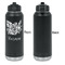 Watercolor Peonies Laser Engraved Water Bottles - Front Engraving - Front & Back View