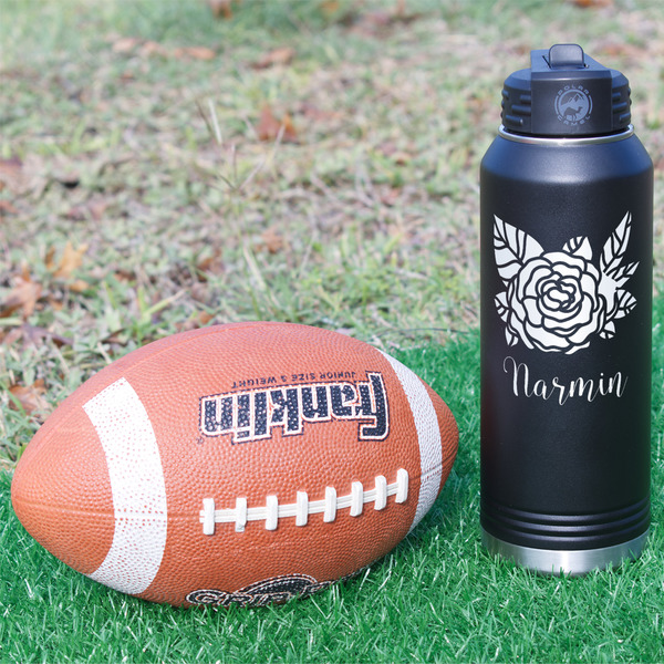 Watercolor Peonies Laser Engraved Water Bottles - In Context