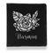 Watercolor Peonies Leather Binder - 1" - Black - Front View