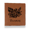 Watercolor Peonies Leather Binder - 1" - Rawhide (Personalized)