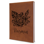 Watercolor Peonies Leather Sketchbook - Large - Single Sided (Personalized)