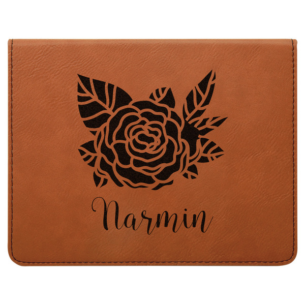 Watercolor Peonies Leatherette 4-Piece Wine Tool Set Flat