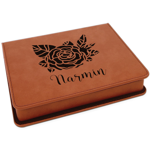 Custom Watercolor Peonies Leatherette 4-Piece Wine Tool Set (Personalized)