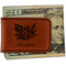 Watercolor Peonies Leatherette Magnetic Money Clip - Front