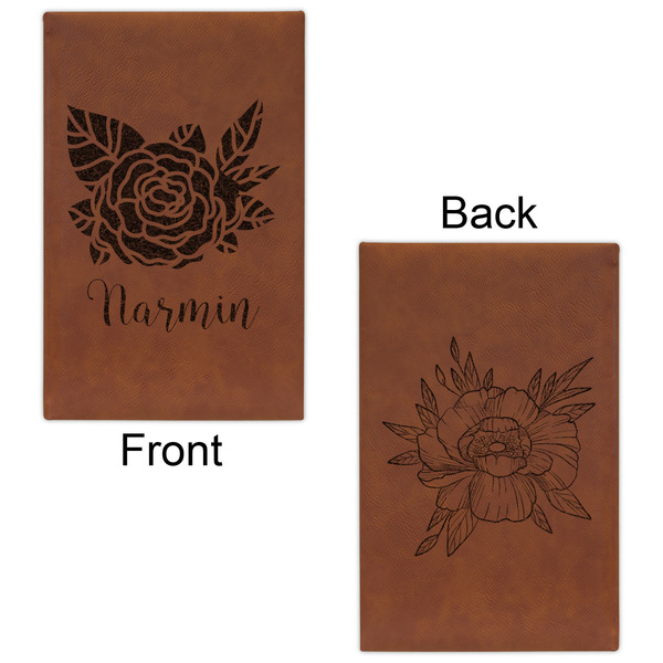 Watercolor Peonies Leatherette Sketchbooks - Small - Double Sided - Front & Back View