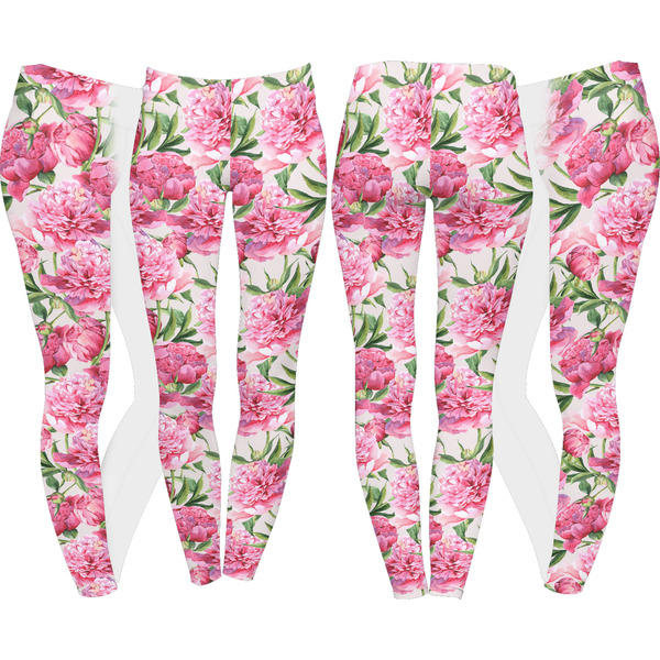 Watercolor Peonies Leggings Turn Around - Apvl
