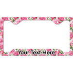 Watercolor Peonies License Plate Frame - Style C (Personalized)
