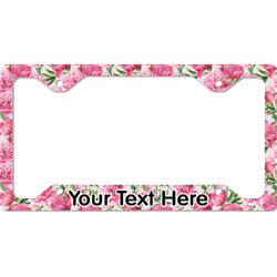 Watercolor Peonies License Plate Frame - Style C (Personalized)