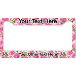 Watercolor Peonies License Plate Frame - Style B (Personalized)