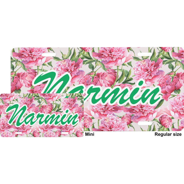 Watercolor Peonies License Plate (Sizes)