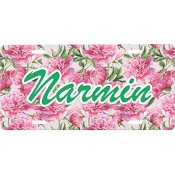 Watercolor Peonies Front License Plate (Personalized)