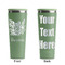 Watercolor Peonies Light Green RTIC Everyday Tumbler - 28 oz. - Front and Back