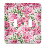 Watercolor Peonies Light Switch Cover (2 Toggle Plate)