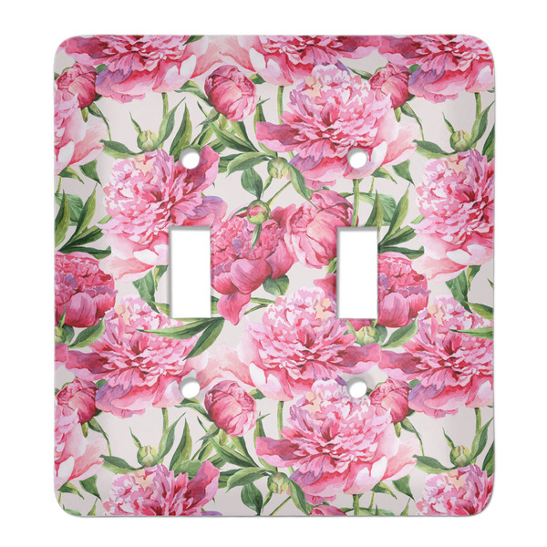 Custom Watercolor Peonies Light Switch Cover (2 Toggle Plate)
