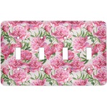Watercolor Peonies Light Switch Cover (4 Toggle Plate)