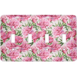 Watercolor Peonies Light Switch Cover (4 Toggle Plate)