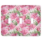 Watercolor Peonies Light Switch Cover (3 Toggle Plate)
