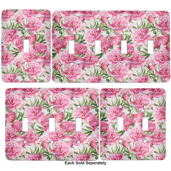 Watercolor Peonies Light Switch Covers all sizes