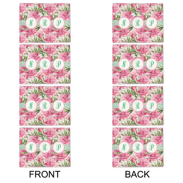 Watercolor Peonies Linen Placemat - APPROVAL Set of 4 (double sided)